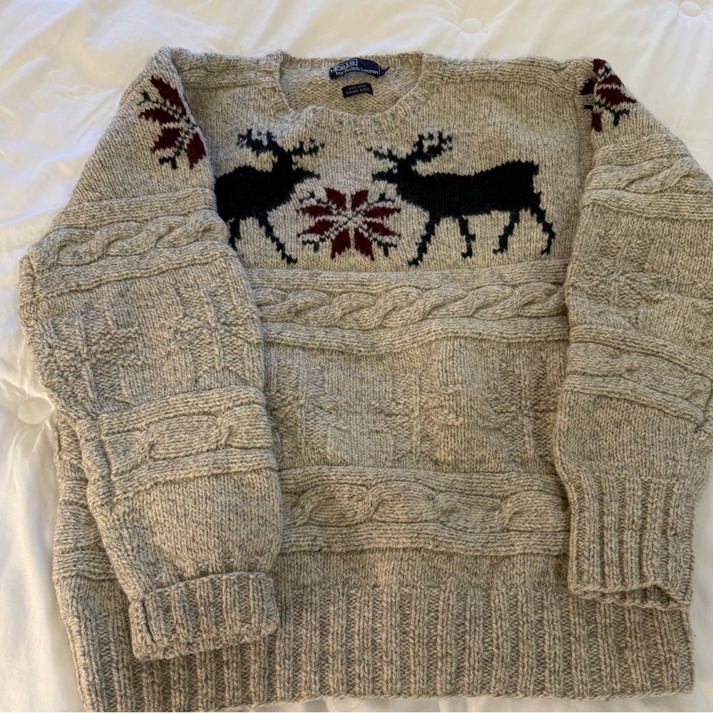 ***SOLD***Vintage Ralph Lauren Sweater with Reindeer Design